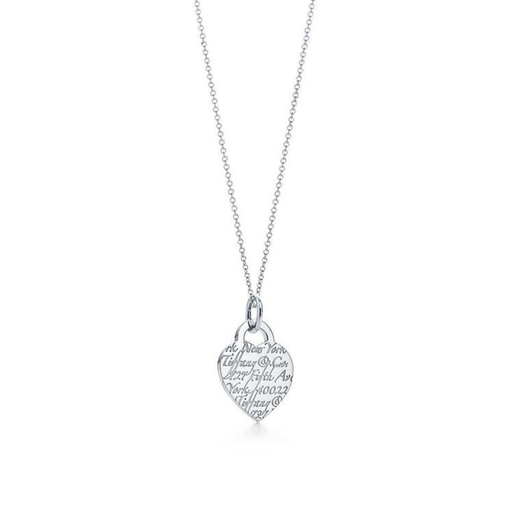 Tiffany & Co. Silver Notes 5th Ave Heart Necklace